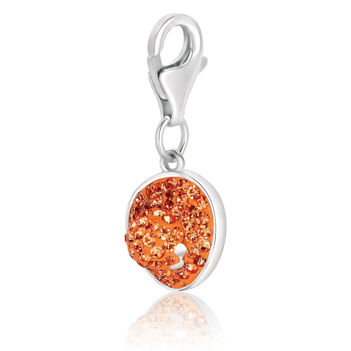Sterling Silver Charm Studded with Citrine Tone Crystal Embellishments - LinkagejewelrydesignLinkagejewelrydesign