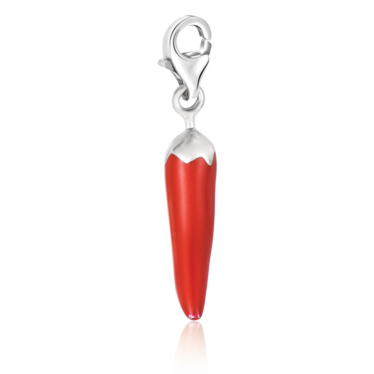 Sterling Silver Chili Pepper Red Enameled Charm - LinkagejewelrydesignLinkagejewelrydesign