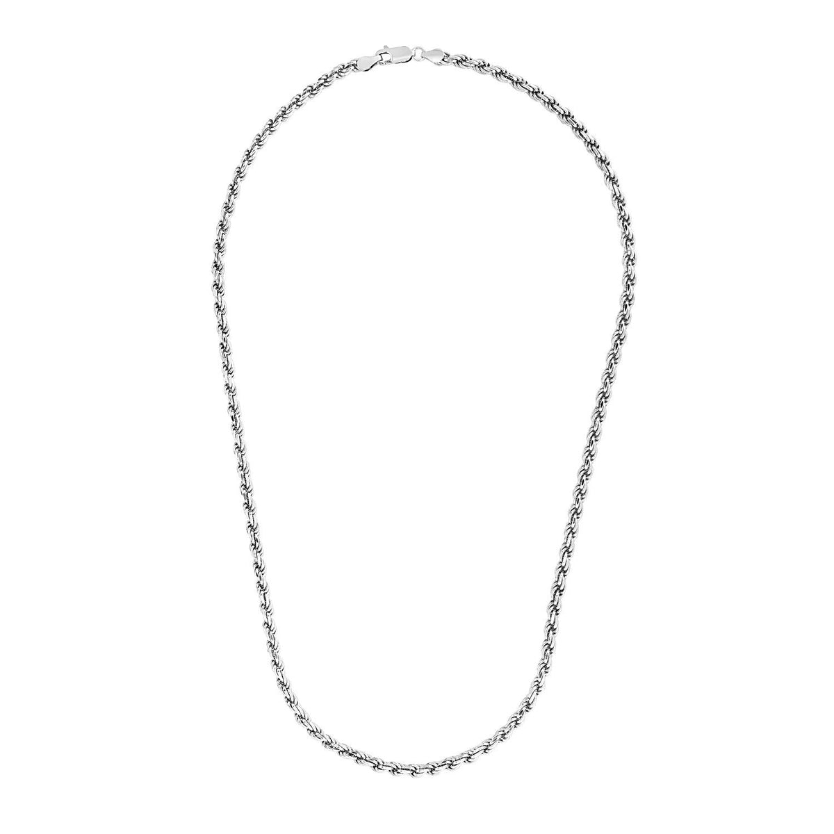 Sterling Silver Diamond Cut Rope Style Chain (3.60 mm) - LinkagejewelrydesignLinkagejewelrydesign