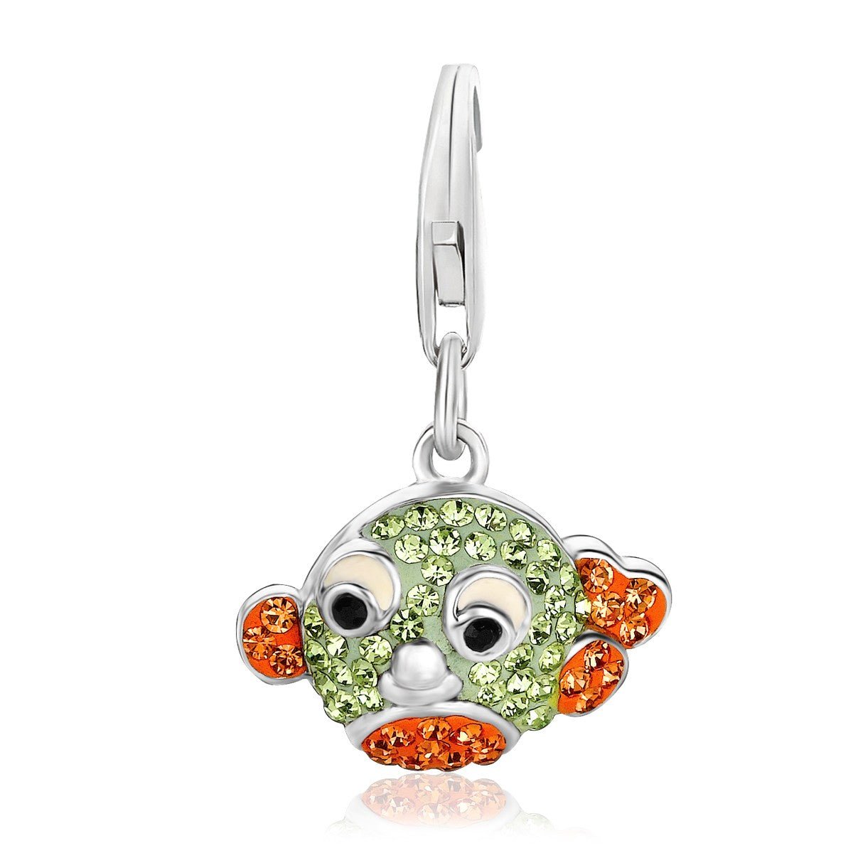 Sterling Silver Goldfish Charm with Multi Color Crystal Stones - LinkagejewelrydesignLinkagejewelrydesign