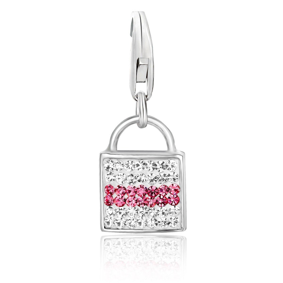 Sterling Silver Handbag Charm with Multi Tone Crystal Embellishments - LinkagejewelrydesignLinkagejewelrydesign