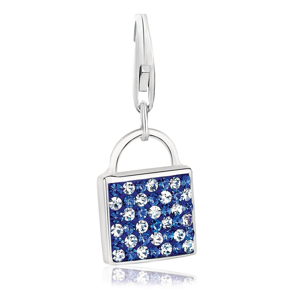Sterling Silver Handbag White and Blue Studded Charm - LinkagejewelrydesignLinkagejewelrydesign