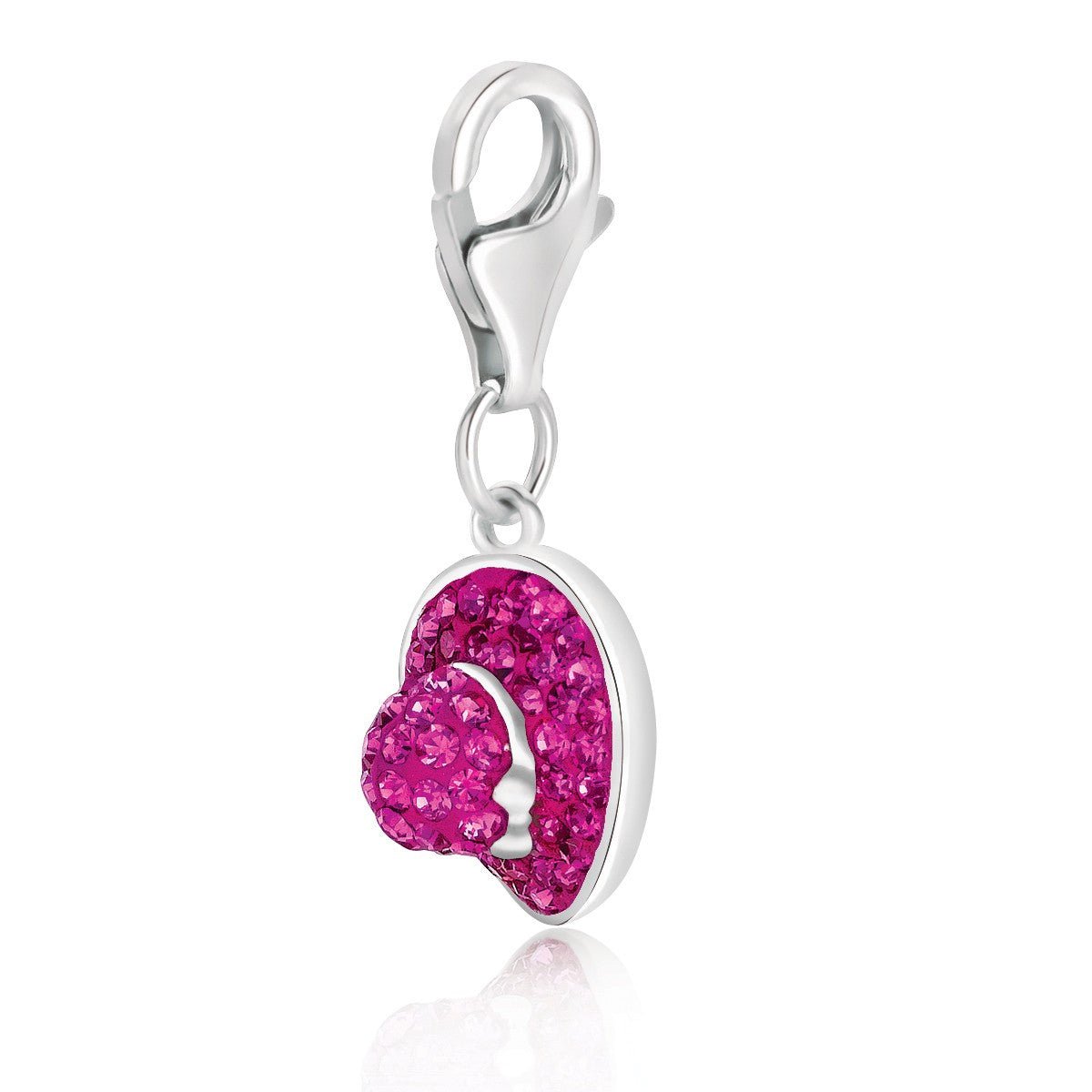 Sterling Silver Hat with Bow Charm Studded with Maganeta Tone Crystal Accents - LinkagejewelrydesignLinkagejewelrydesign