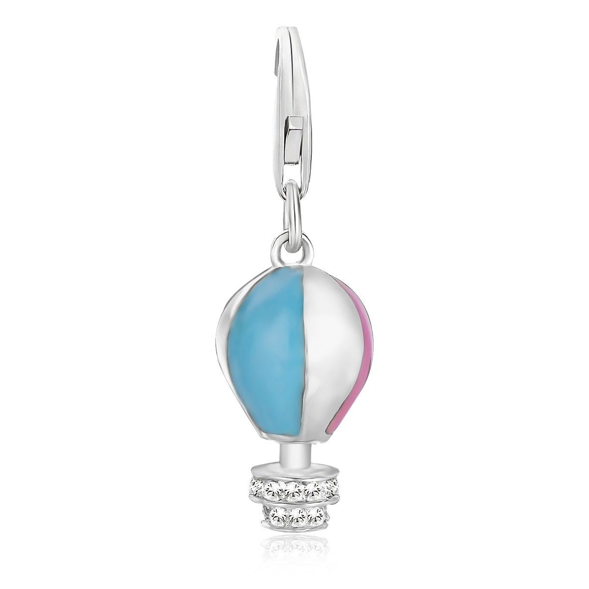 Sterling Silver Hot Air Balloon Multi Color Enameled Charm - LinkagejewelrydesignLinkagejewelrydesign