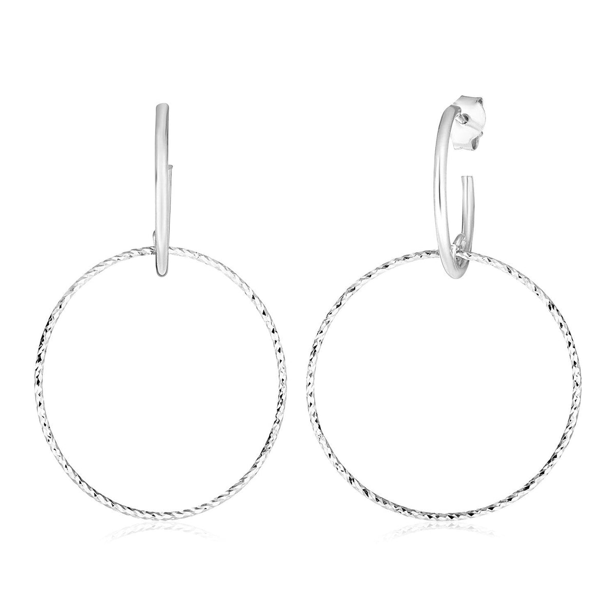 Sterling Silver Interlocking Circle Dangle Earrings - LinkagejewelrydesignLinkagejewelrydesign