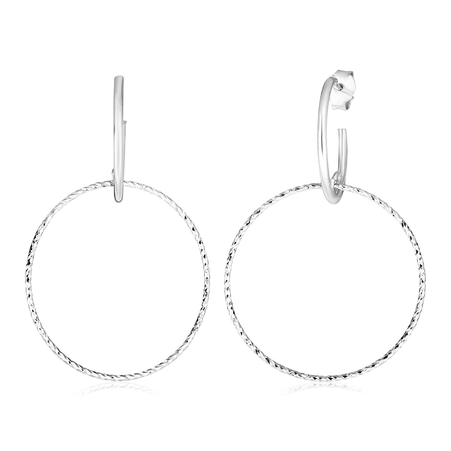Sterling Silver Interlocking Circle Dangle Earrings - LinkagejewelrydesignLinkagejewelrydesign