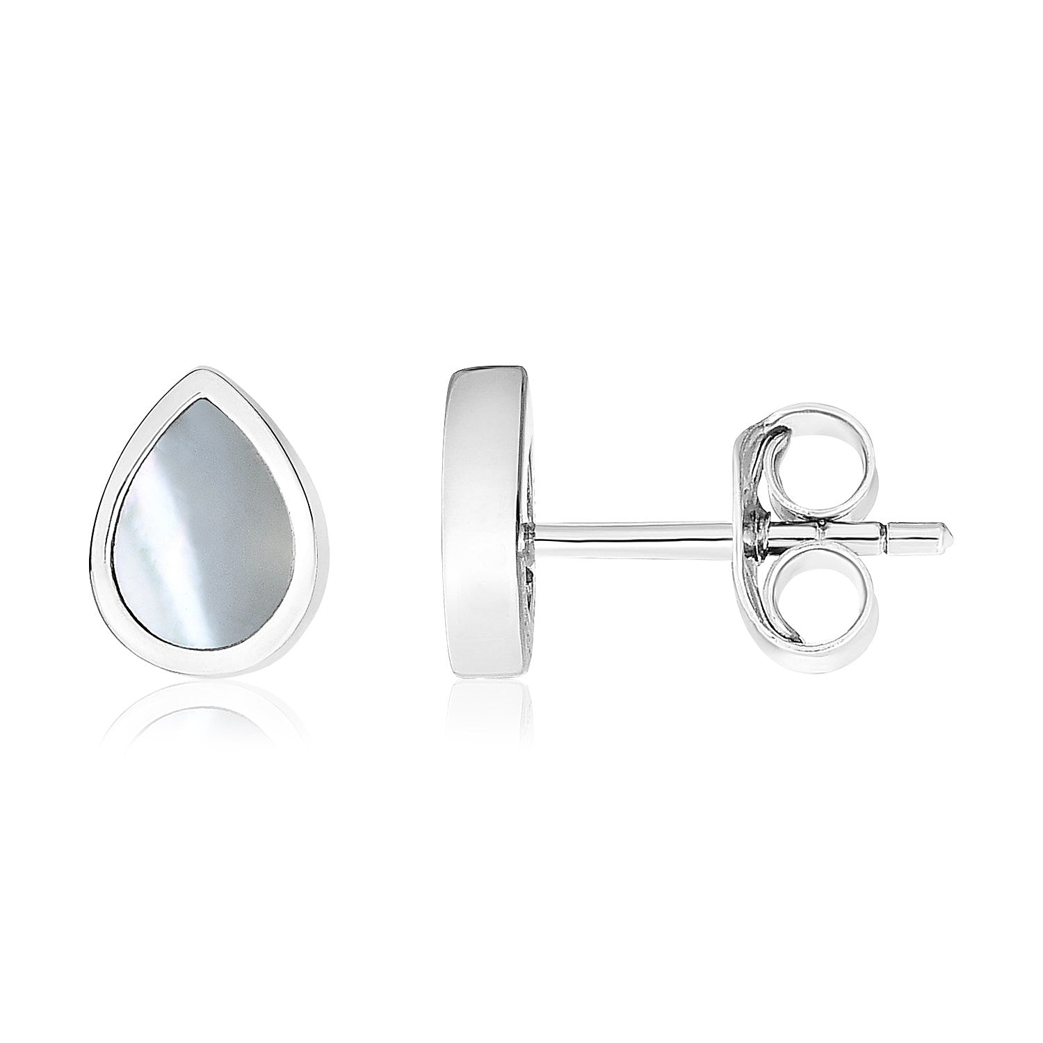 Sterling Silver Mother of Pearl Teardrop Earrings - LinkagejewelrydesignLinkagejewelrydesign