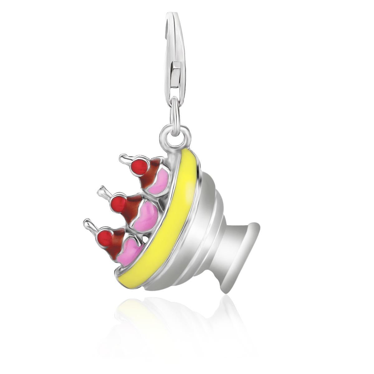 Sterling Silver Multi Color Enameled Banana Split Charm - LinkagejewelrydesignLinkagejewelrydesign