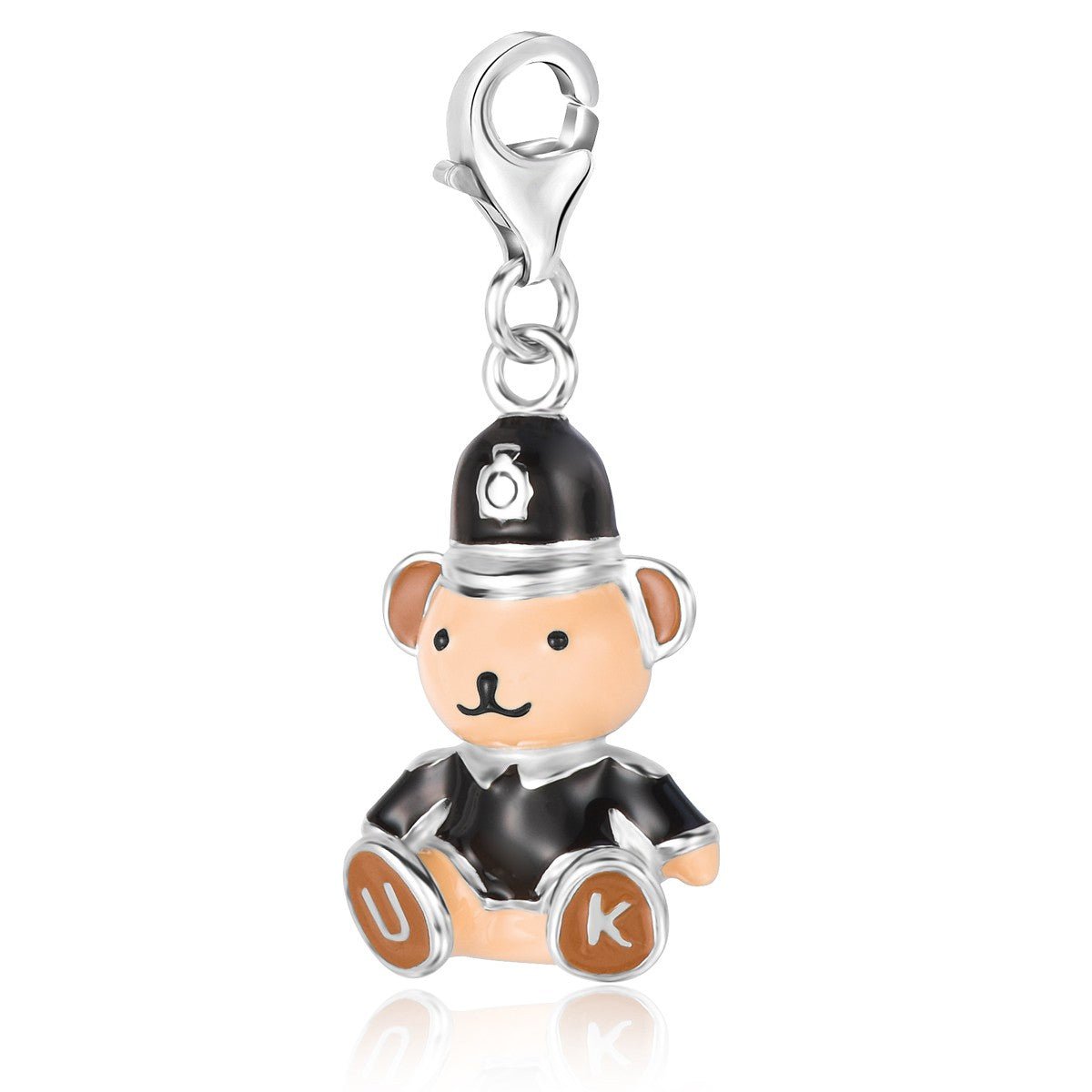 Sterling Silver Multi Color Enameled Teddy Bear Charm - LinkagejewelrydesignLinkagejewelrydesign