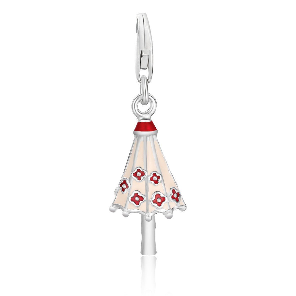 Sterling Silver Multi Tone Enameled Umbrella Charm - LinkagejewelrydesignLinkagejewelrydesign