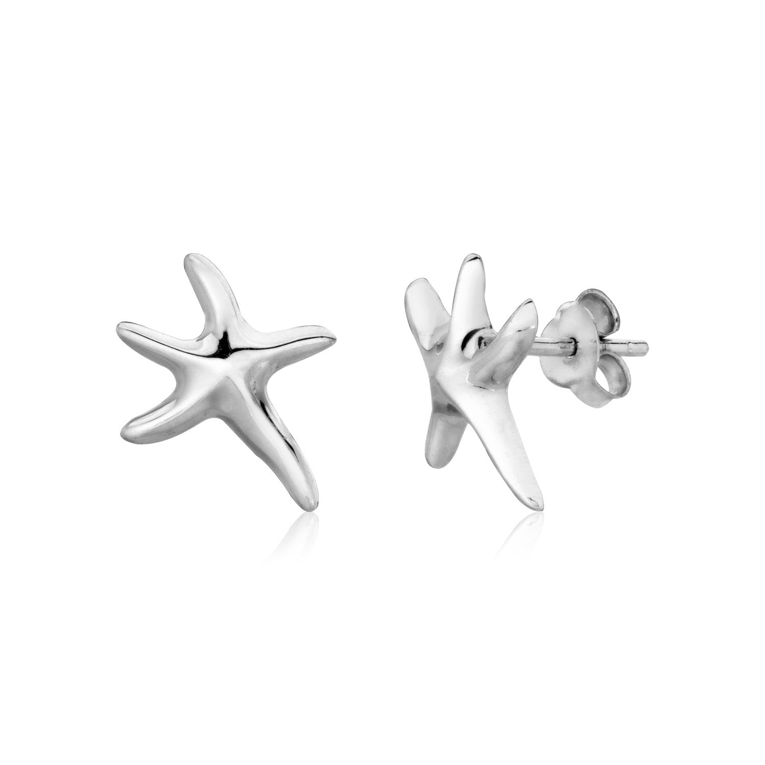 Sterling Silver Petite Polished Starfish Earrings - LinkagejewelrydesignLinkagejewelrydesign