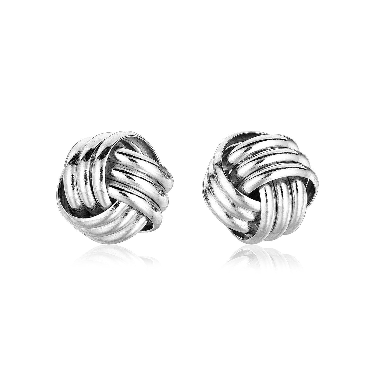 Sterling Silver Petite Three Strand Love Knot Earrings - LinkagejewelrydesignLinkagejewelrydesign