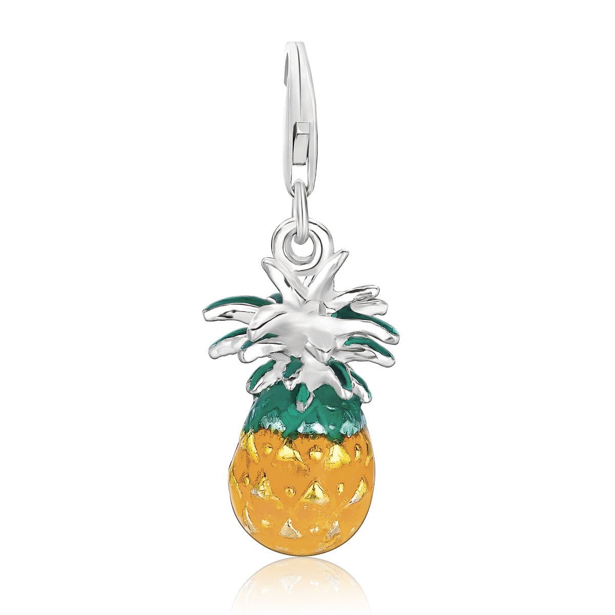 Sterling Silver Pineapple Charm with Multi Color Enamel Finishing - LinkagejewelrydesignLinkagejewelrydesign