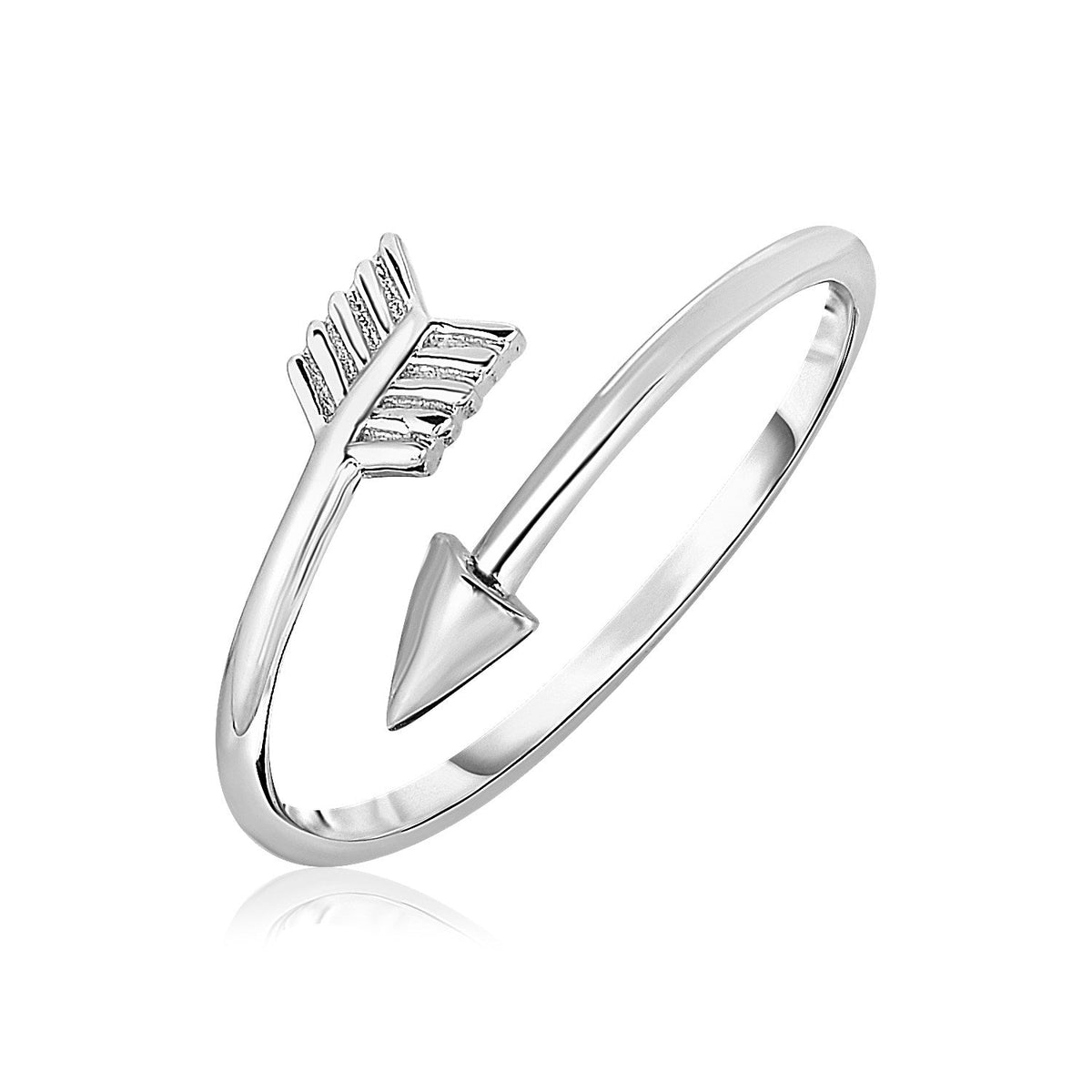 Sterling Silver Polished and Textured Arrow Bypass Ring - LinkagejewelrydesignLinkagejewelrydesign