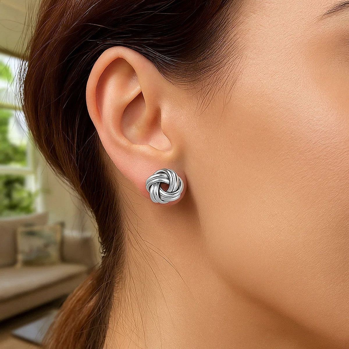 Sterling Silver Polished Love Knot Earrings - LinkagejewelrydesignLinkagejewelrydesign