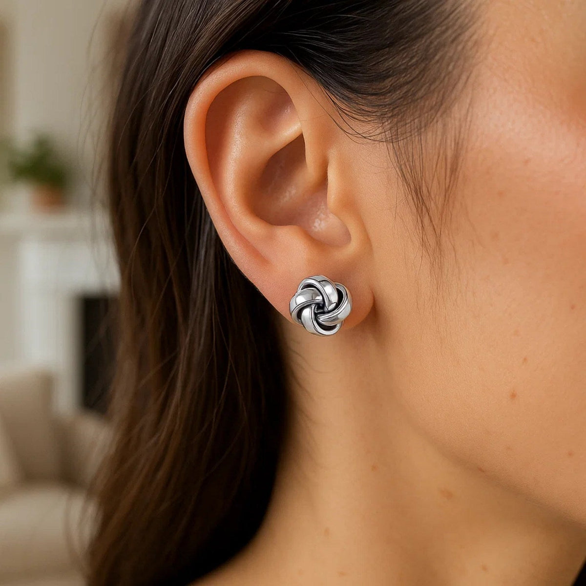Sterling Silver Polished Love Knot Earrings - LinkagejewelrydesignLinkagejewelrydesign