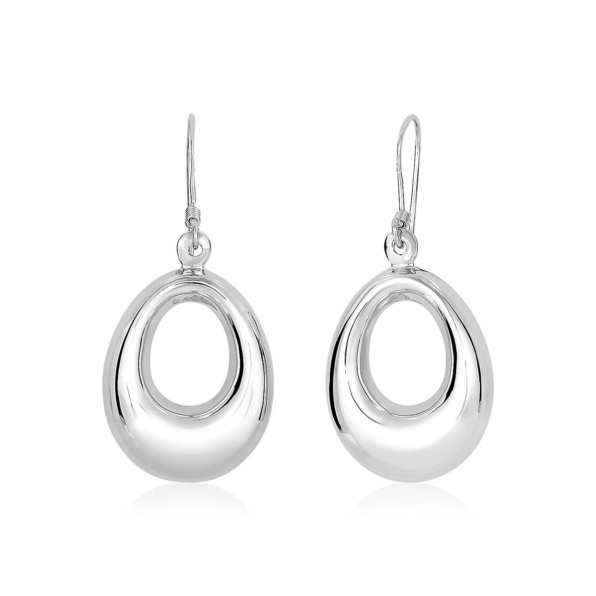 Sterling Silver Polished Open Puffed Teardrop Dangle Earrings - LinkagejewelrydesignLinkagejewelrydesign