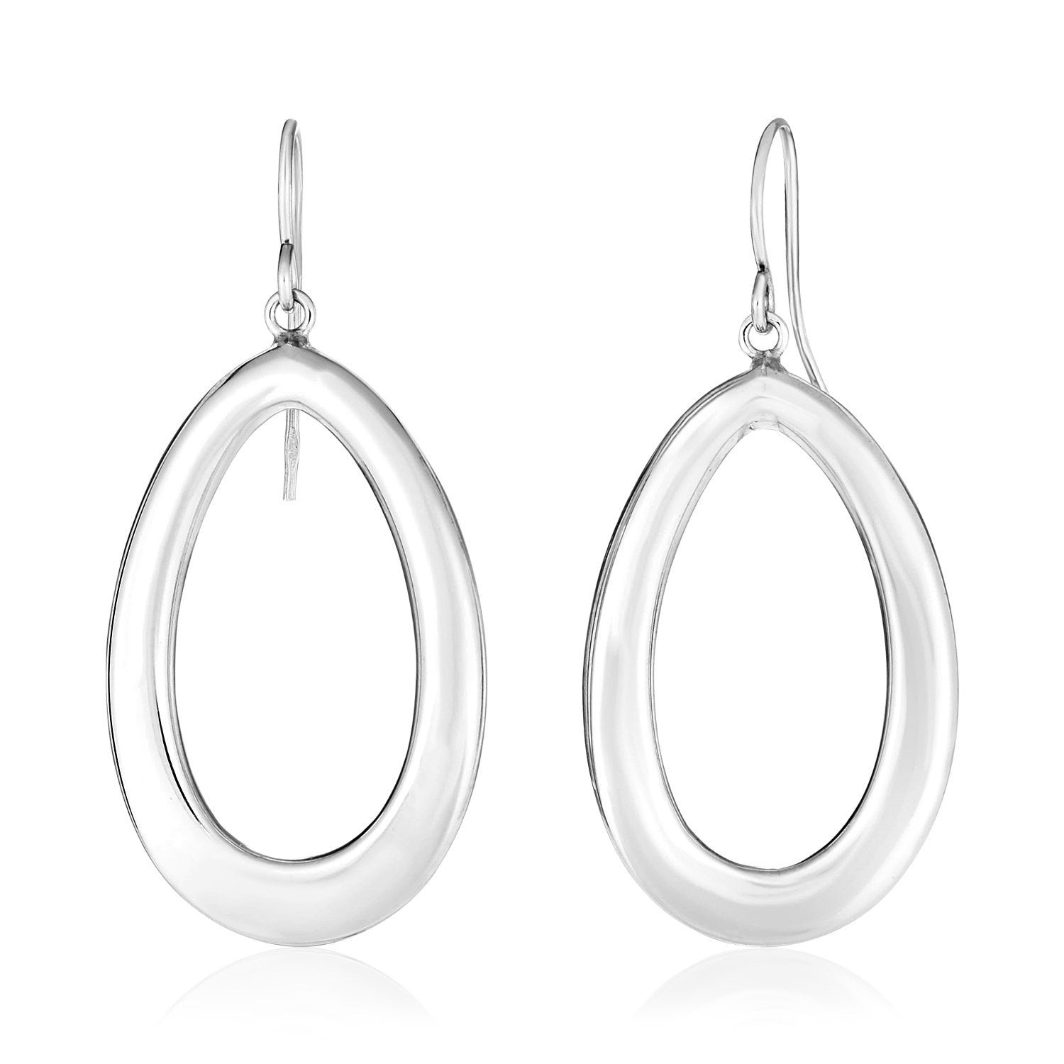 Sterling Silver Polished Puffed Teardrop Motif Dangle Earrings - LinkagejewelrydesignLinkagejewelrydesign