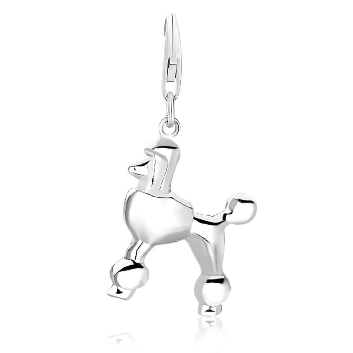 Sterling Silver Poodle Dog Charm - LinkagejewelrydesignLinkagejewelrydesign