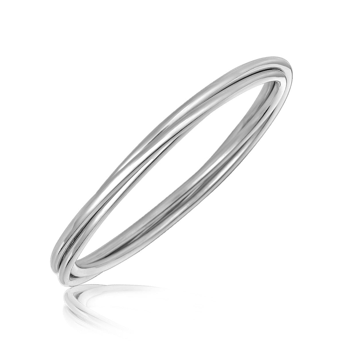 Sterling Silver Rhodium Plated Interlaced Motif Bangle - LinkagejewelrydesignLinkagejewelrydesign