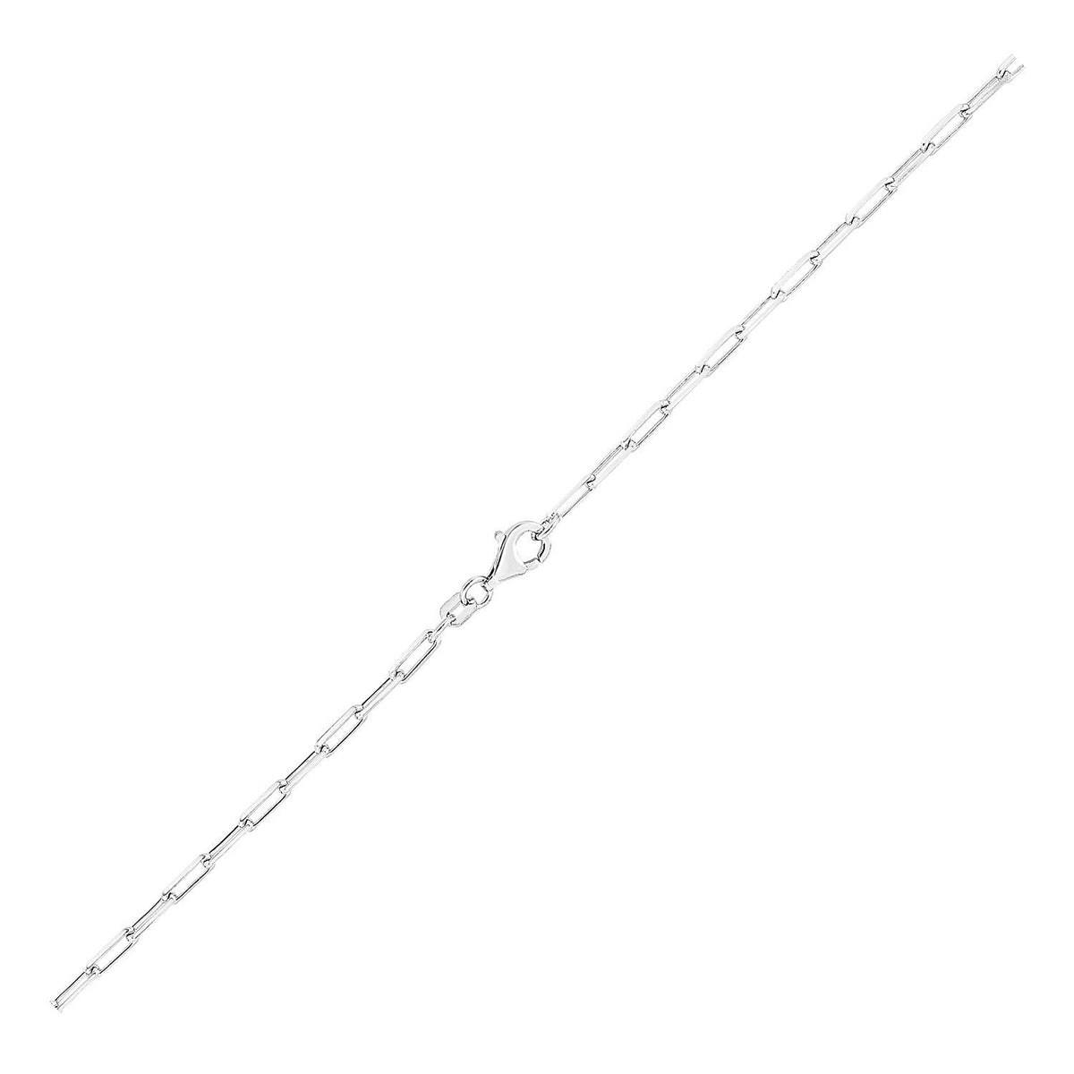 Sterling Silver Rhodium Plated Paperclip Chain (1.80 mm) - LinkagejewelrydesignLinkagejewelrydesign