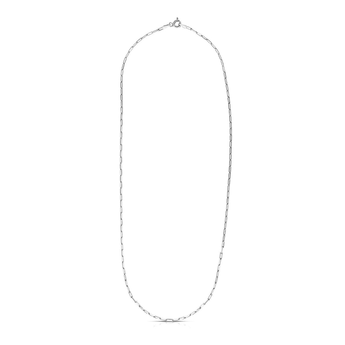 Sterling Silver Rhodium Plated Paperclip Chain (1.80 mm) - LinkagejewelrydesignLinkagejewelrydesign
