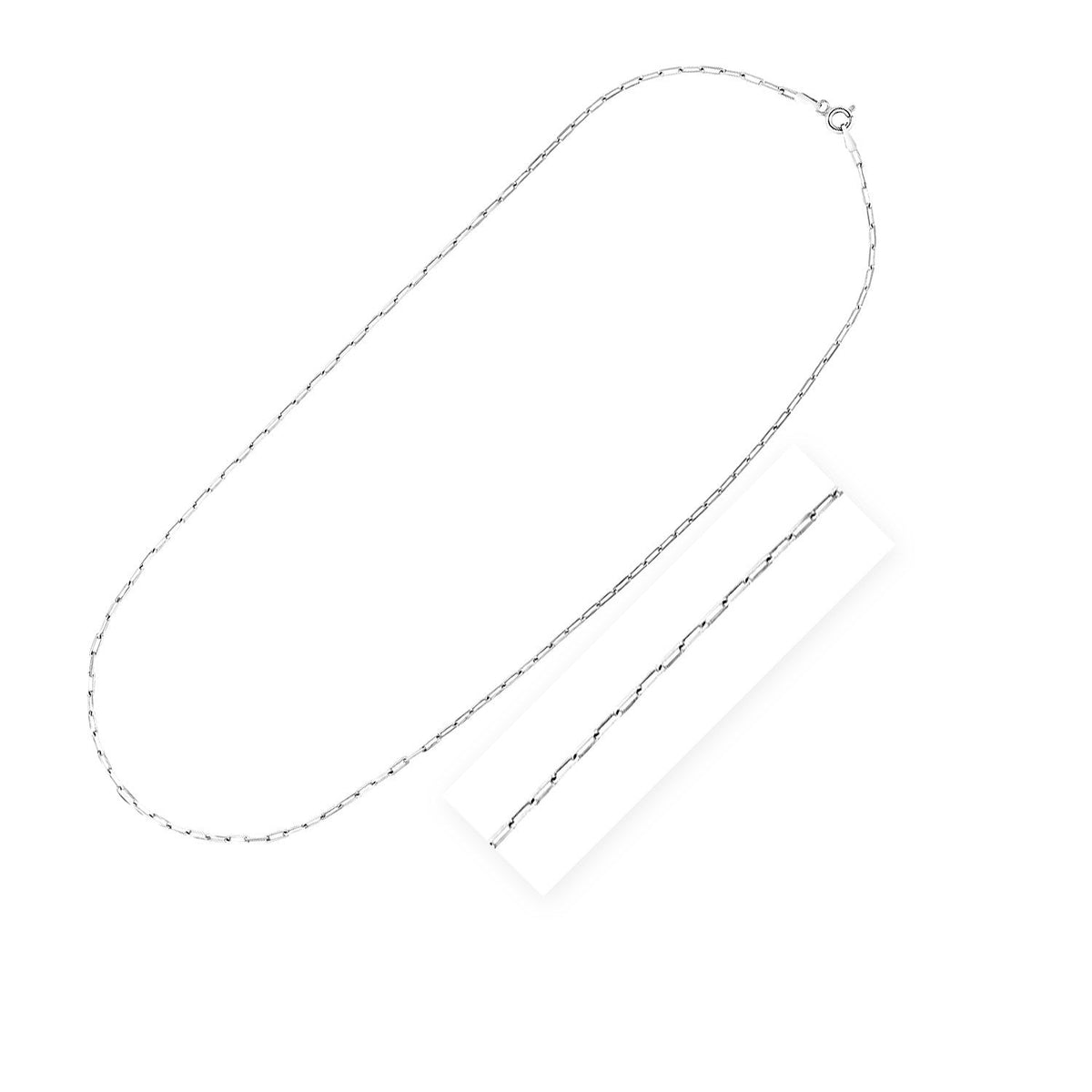 Sterling Silver Rhodium Plated Paperclip Chain (1.80 mm) - LinkagejewelrydesignLinkagejewelrydesign