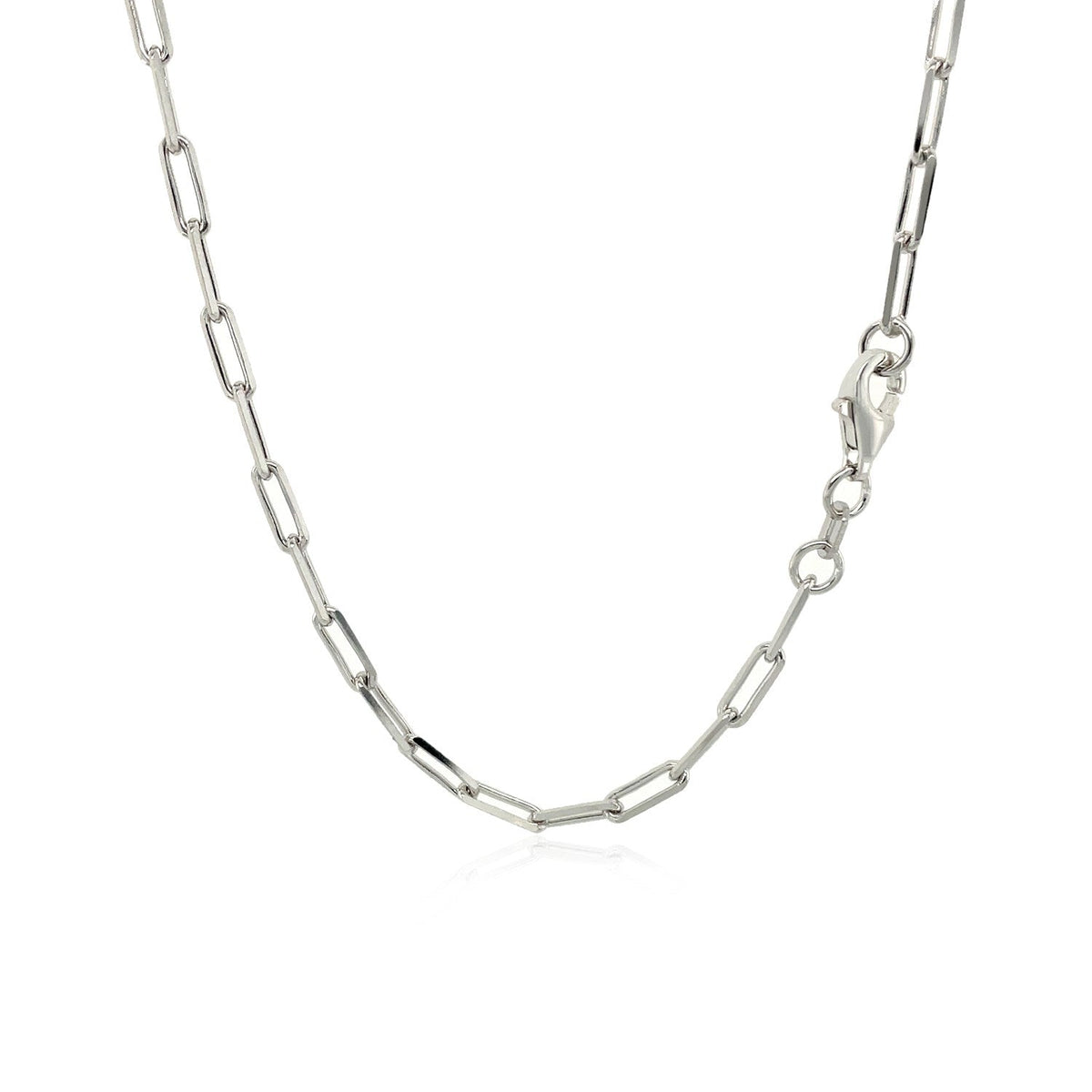 Sterling Silver Rhodium Plated Paperclip Chain (2.50 mm) - LinkagejewelrydesignLinkagejewelrydesign
