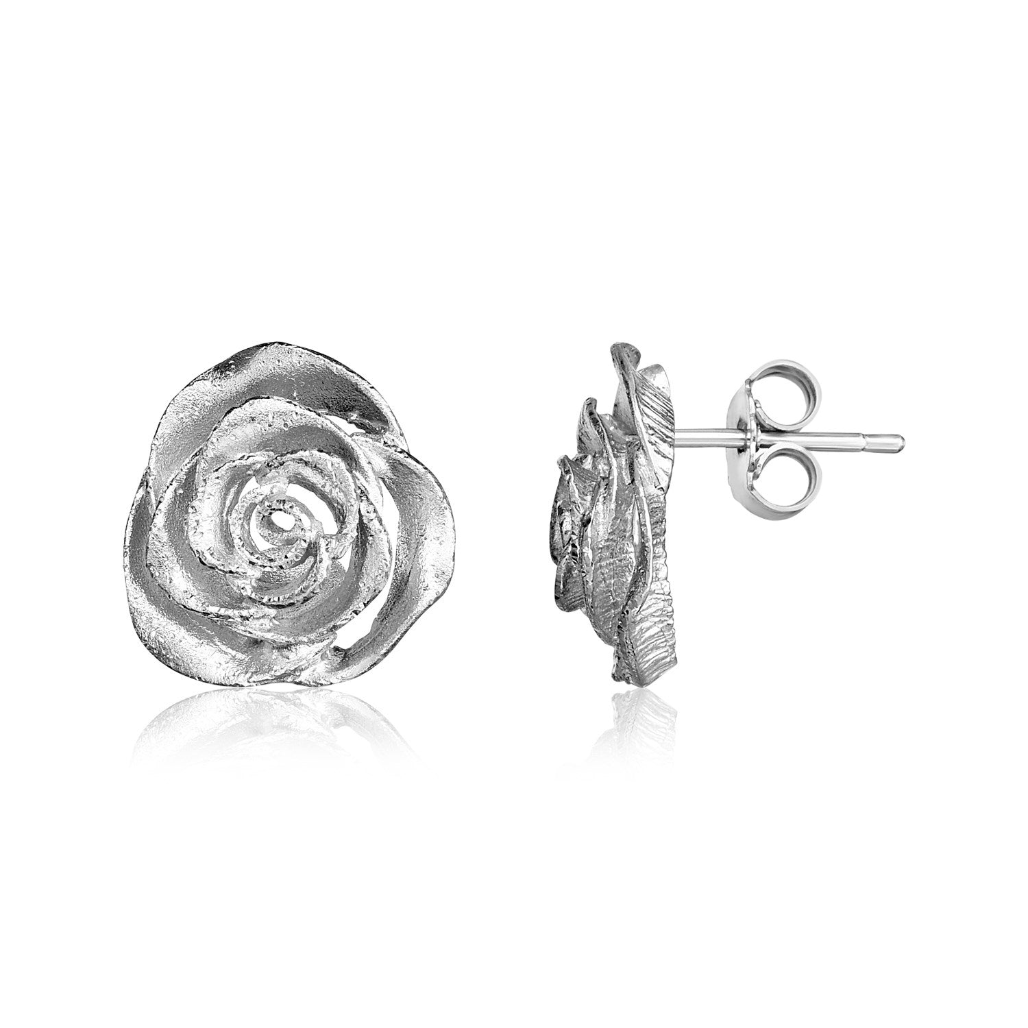 Sterling Silver Rose Earrings - LinkagejewelrydesignLinkagejewelrydesign