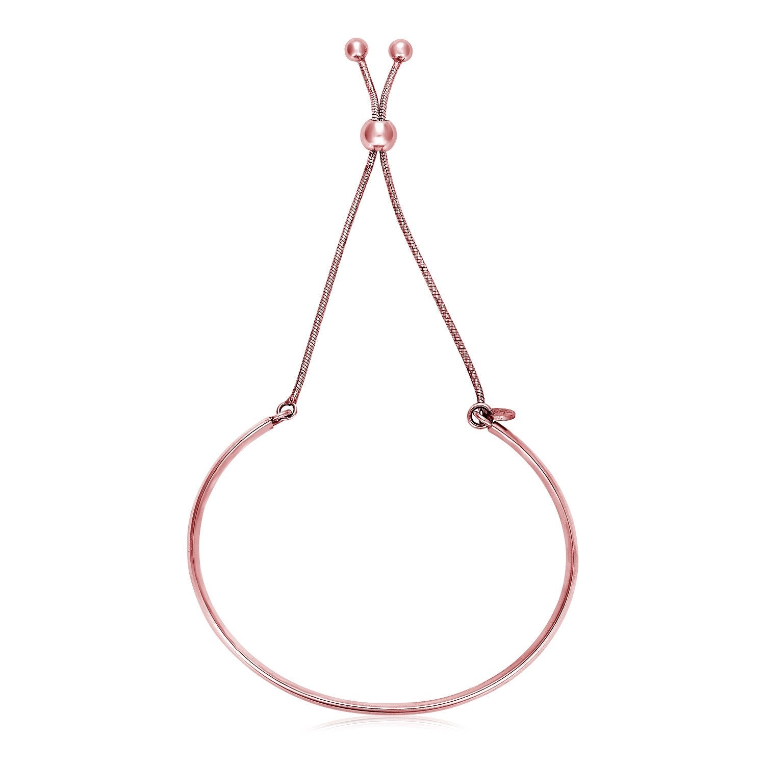 Sterling Silver Rose Tone Adjustable Cuff Bracelet - LinkagejewelrydesignLinkagejewelrydesign