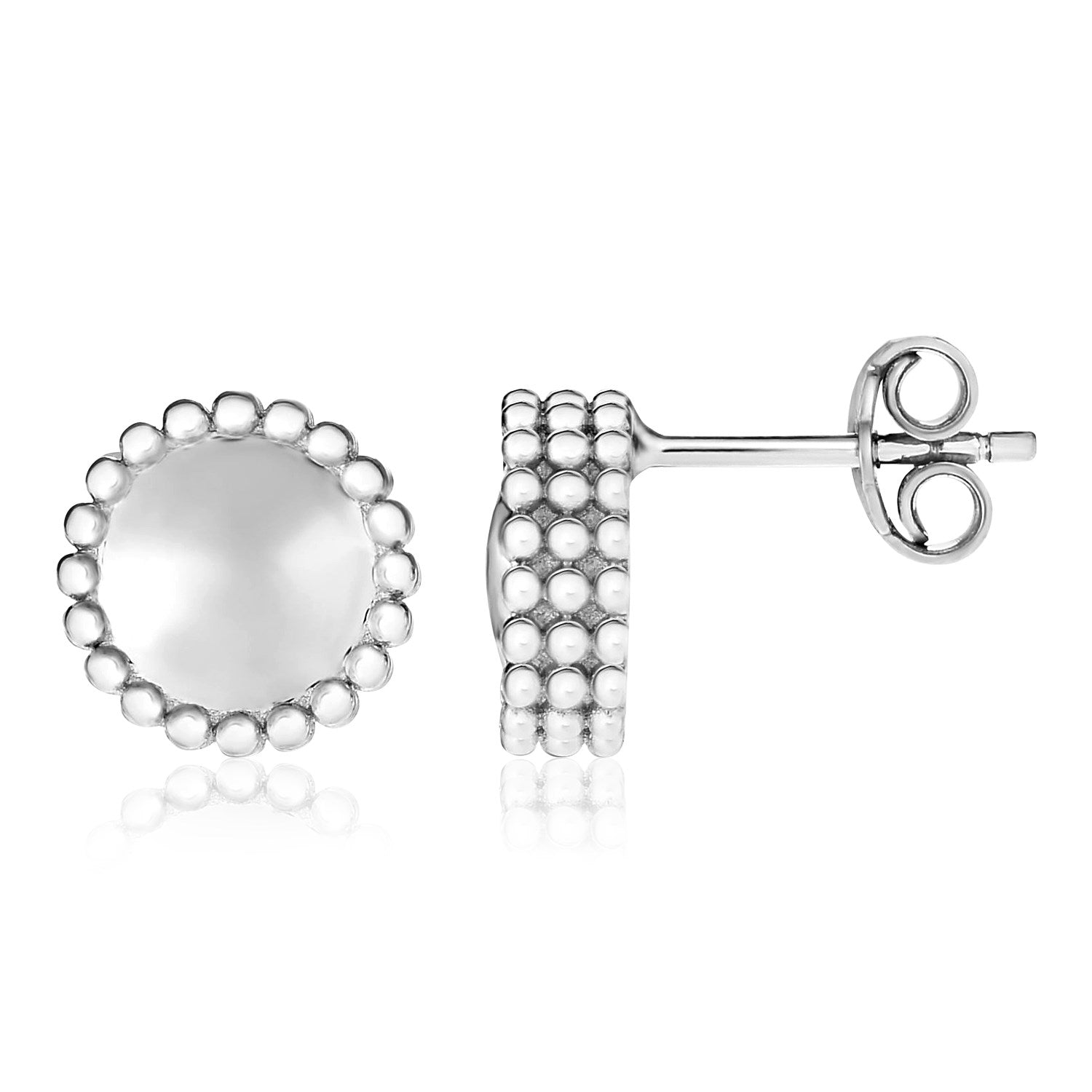 Sterling Silver Round Beaded Earrings - LinkagejewelrydesignLinkagejewelrydesign