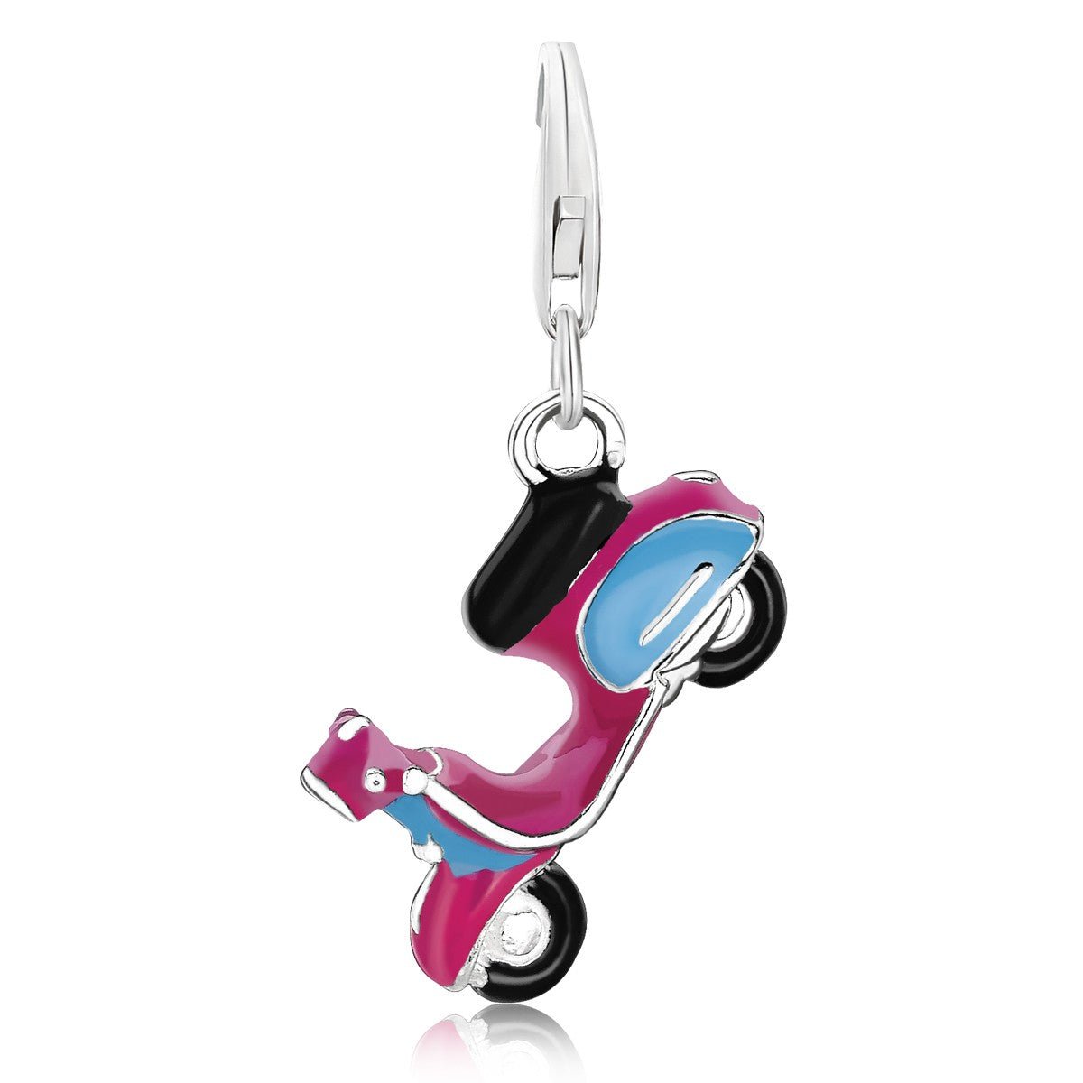 Sterling Silver Scooter Charm with Multi Tone Enamel Coating - LinkagejewelrydesignLinkagejewelrydesign