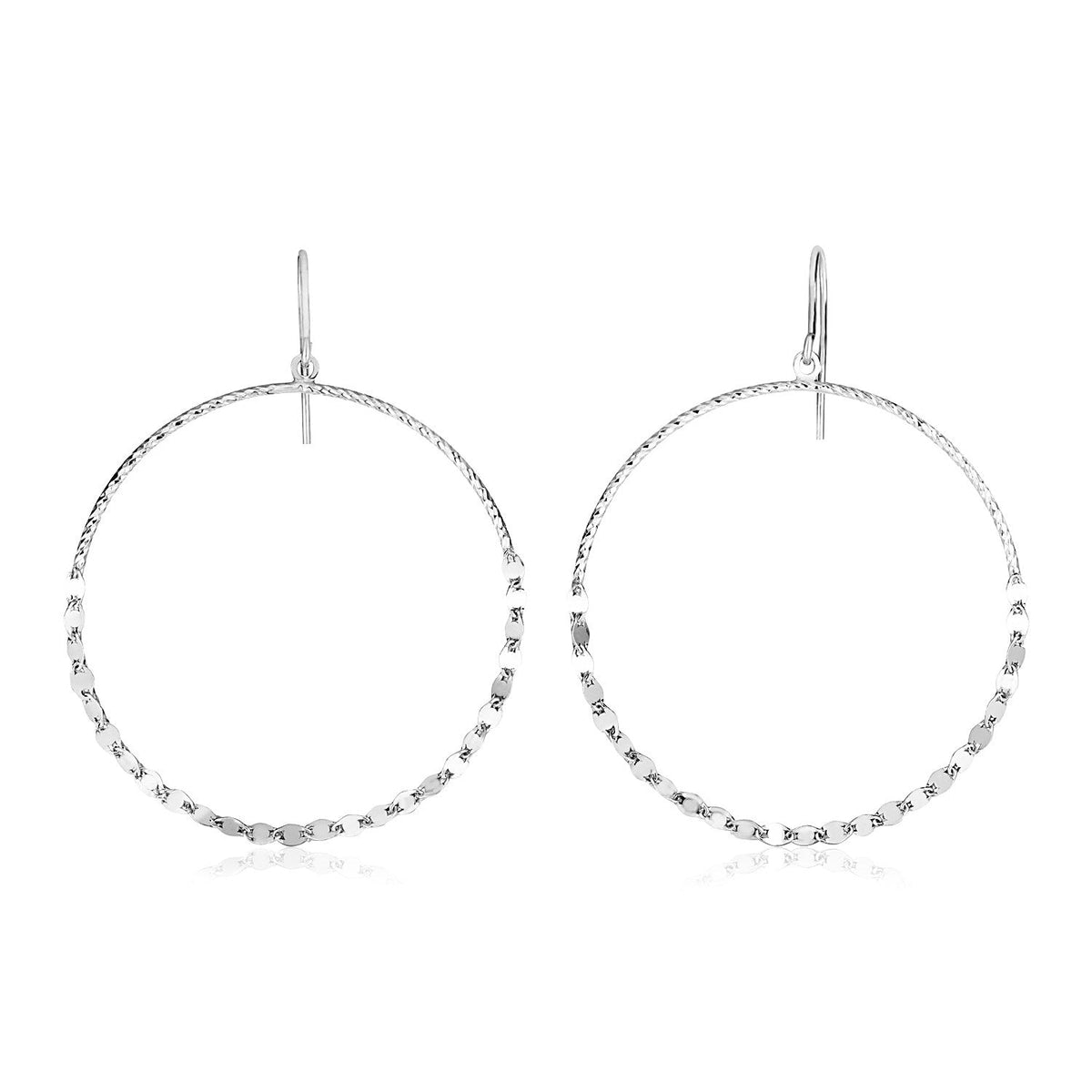 Sterling Silver Textured Circle Dangle Earrings - LinkagejewelrydesignLinkagejewelrydesign