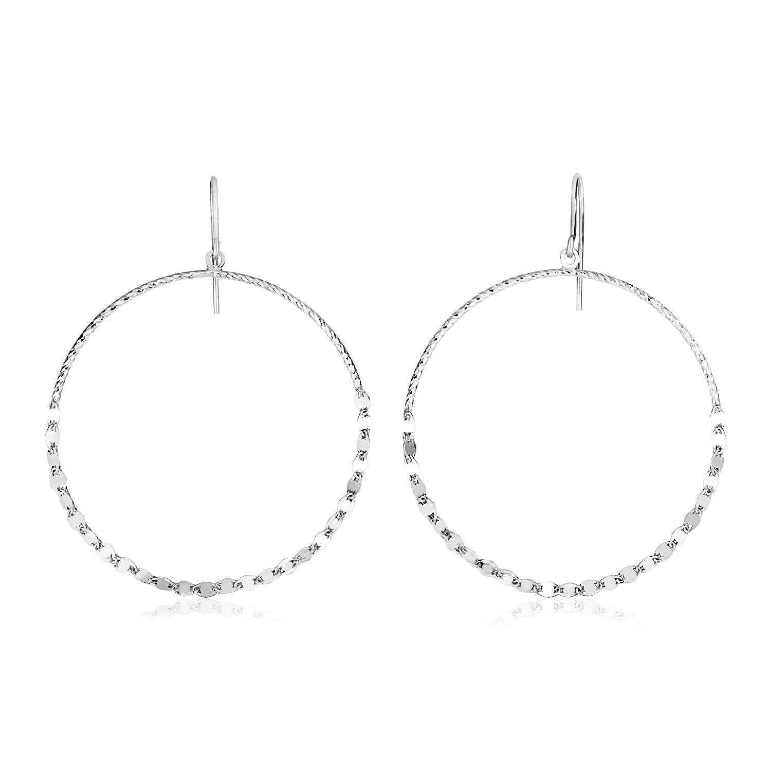 Sterling Silver Textured Circle Dangle Earrings - LinkagejewelrydesignLinkagejewelrydesign