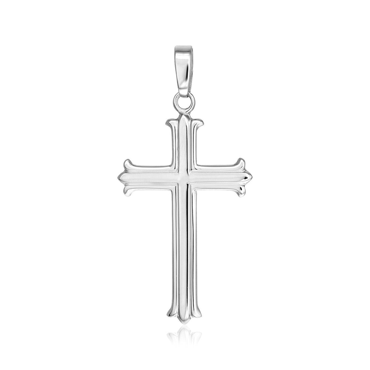 Sterling Silver Textured Gothic Cross Pendant - LinkagejewelrydesignLinkagejewelrydesign