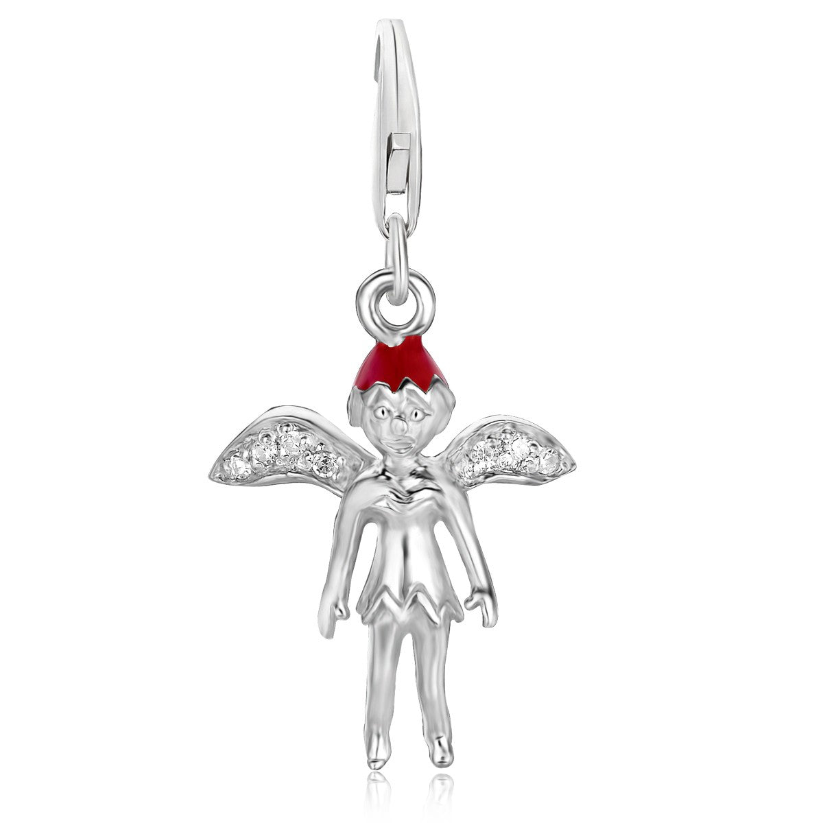 Sterling Silver Tinkerbell Charm with Enamel Detailing - LinkagejewelrydesignLinkagejewelrydesign