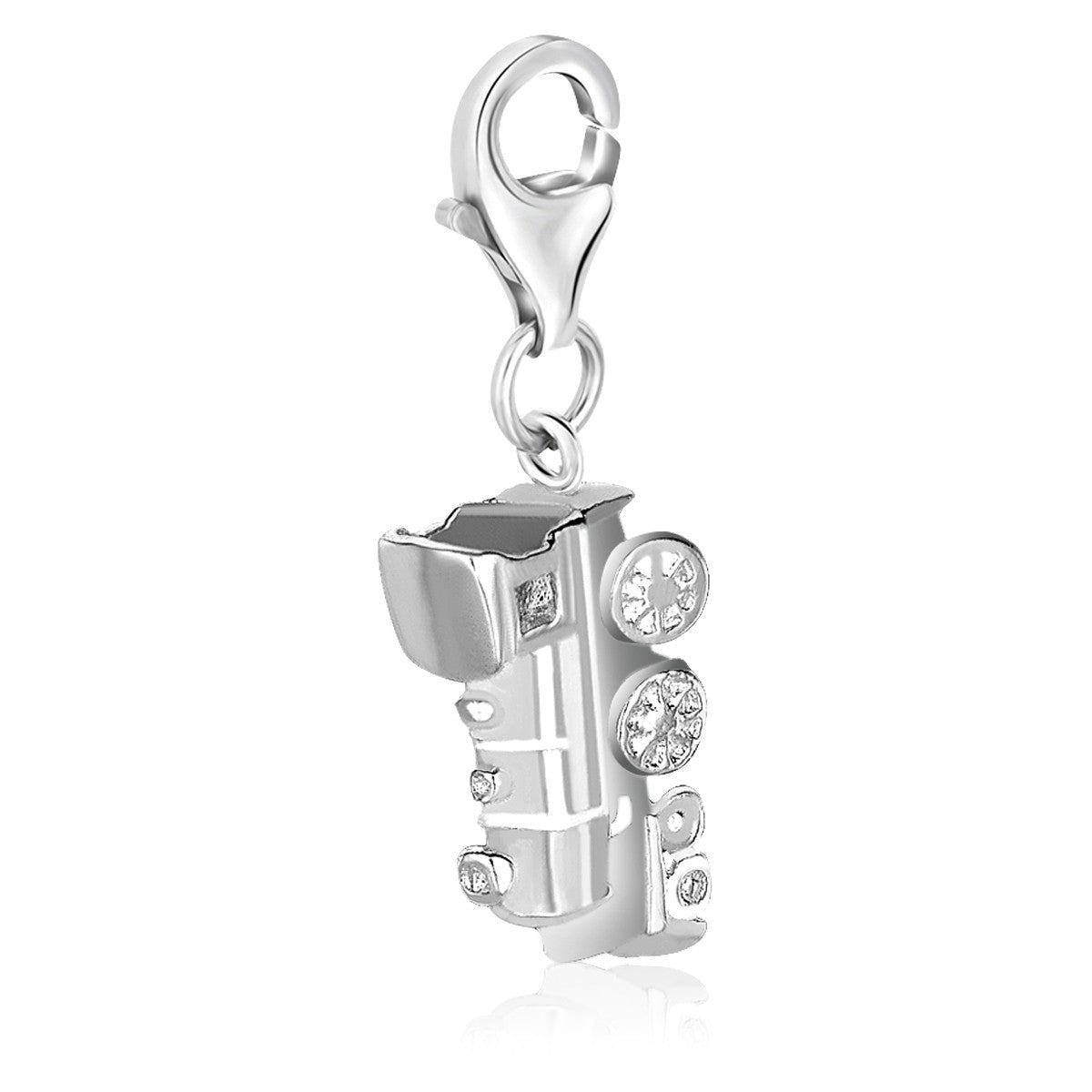 Sterling Silver Train Engine Charm - LinkagejewelrydesignLinkagejewelrydesign