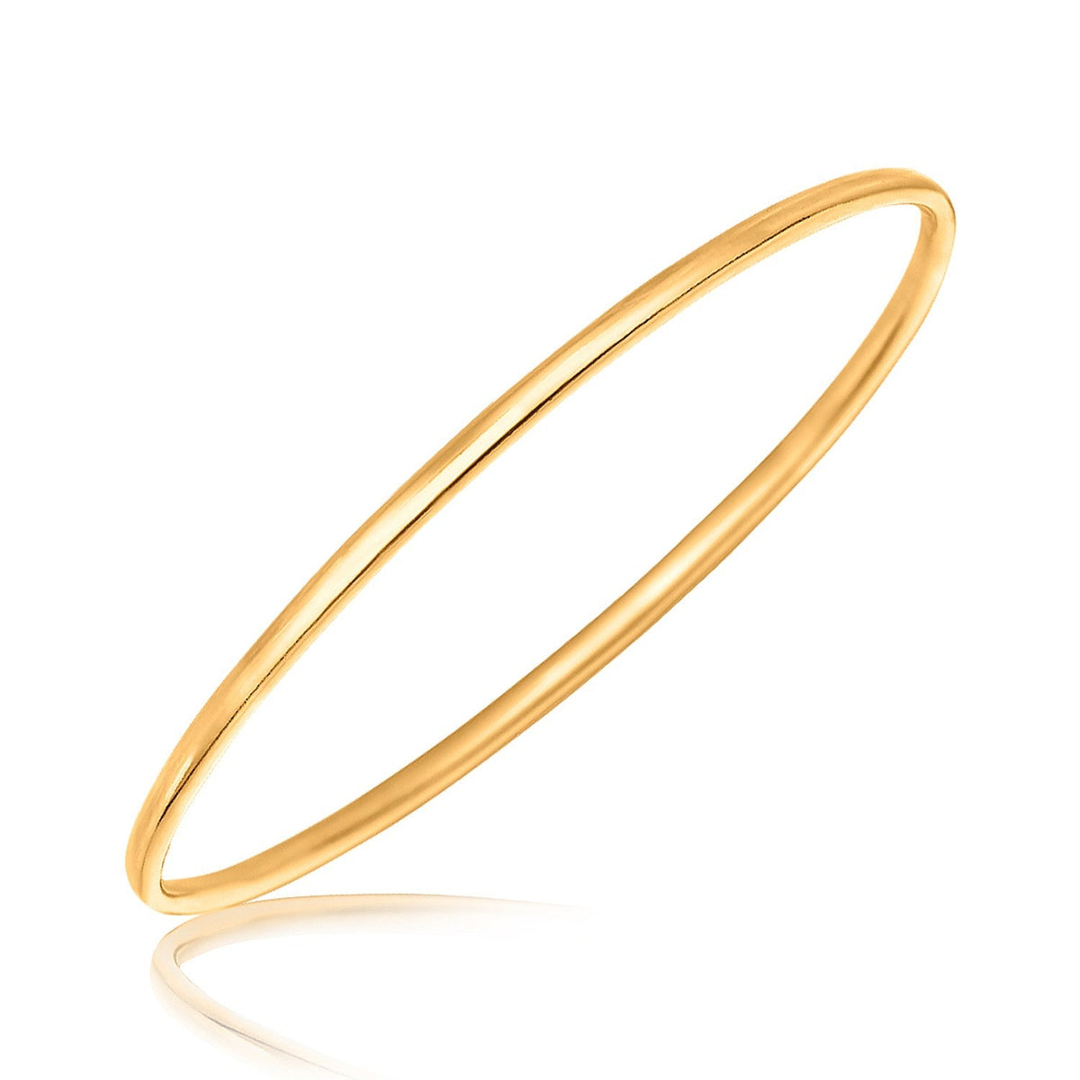 Sterling Silver Yellow Plated Slim Polished Bangle - LinkagejewelrydesignLinkagejewelrydesign