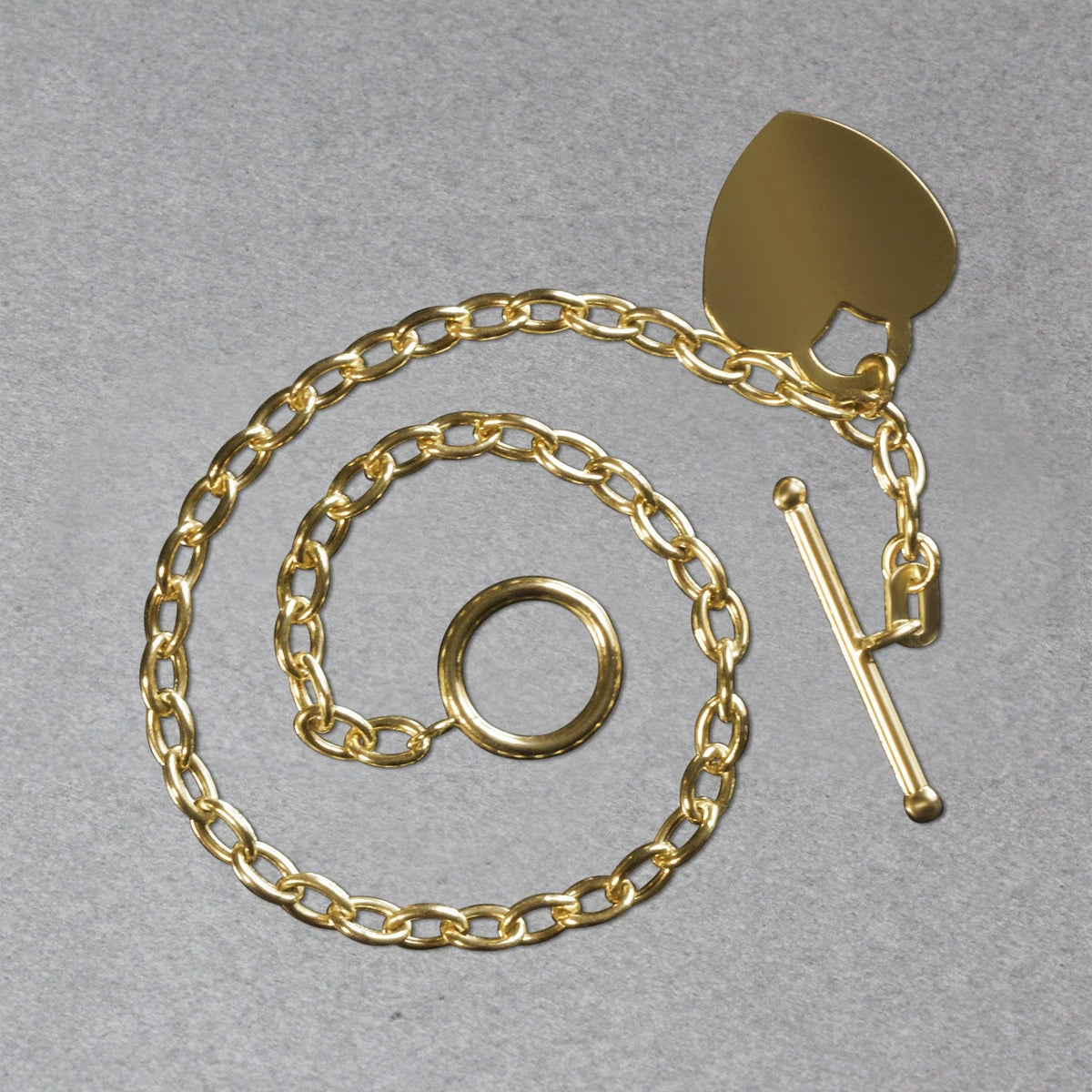 Toggle Bracelet with Heart Charm in 14k Yellow Gold - LinkagejewelrydesignLinkagejewelrydesign