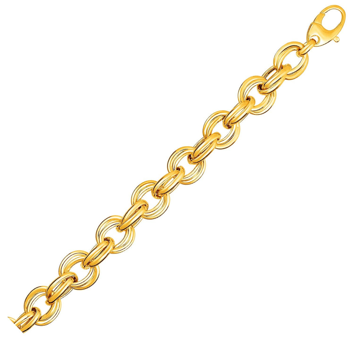 Twisted Double Link Bracelet in 14k Yellow Gold - LinkagejewelrydesignLinkagejewelrydesign