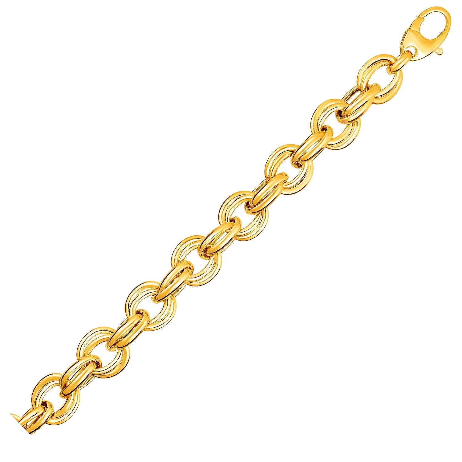 Twisted Double Link Bracelet in 14k Yellow Gold - LinkagejewelrydesignLinkagejewelrydesign