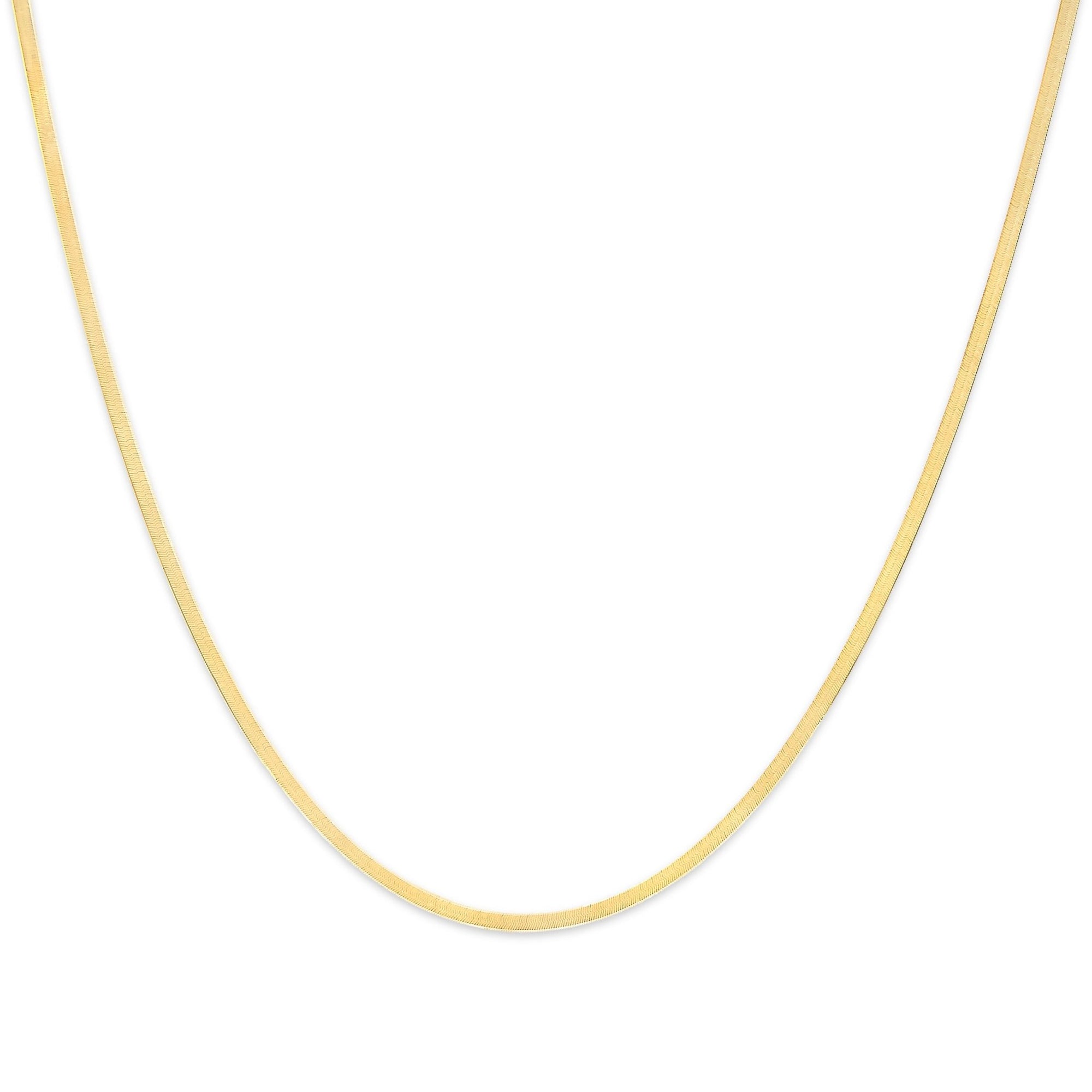 Unisex Solid 14K Yellow Gold 2.8mm Imperial Herringbone Chain Necklace - 18" Inches - LinkagejewelrydesignLinkagejewelrydesign