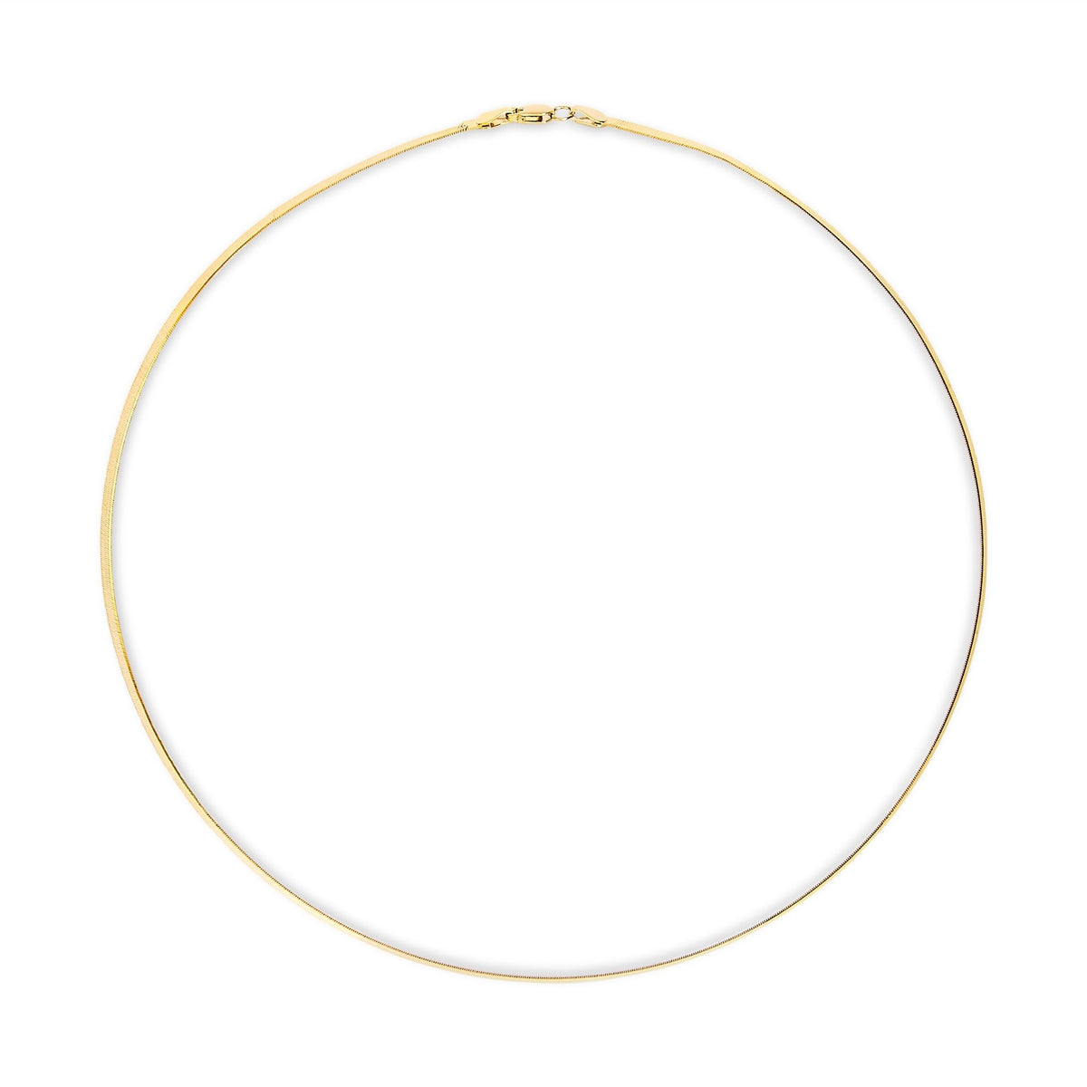 Unisex Solid 14K Yellow Gold 2.8mm Imperial Herringbone Chain Necklace - 18" Inches - LinkagejewelrydesignLinkagejewelrydesign