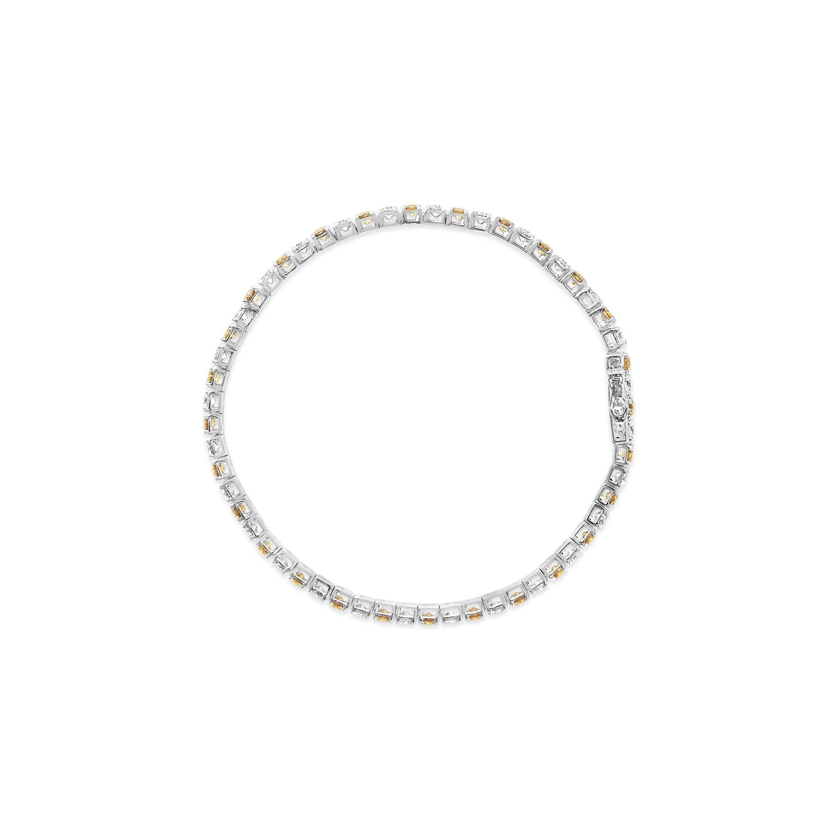 Yellow Gold - Plated Sterling Silver Diamond Certified Tennis Bracelet (5.00 cttw, J - K Color, I1 - I2 Clarity) - LinkagejewelrydesignLinkagejewelrydesign