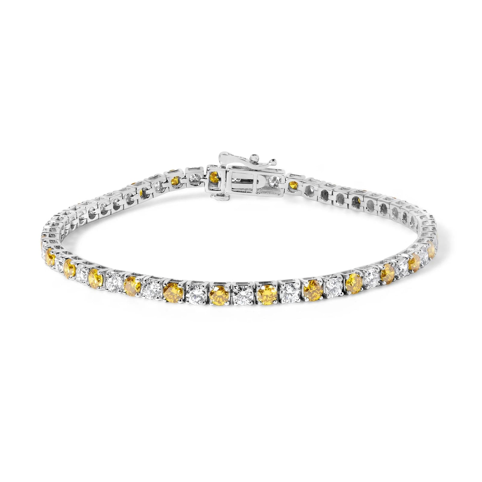 Yellow Gold - Plated Sterling Silver Diamond Certified Tennis Bracelet (5.00 cttw, J - K Color, I1 - I2 Clarity) - LinkagejewelrydesignLinkagejewelrydesign