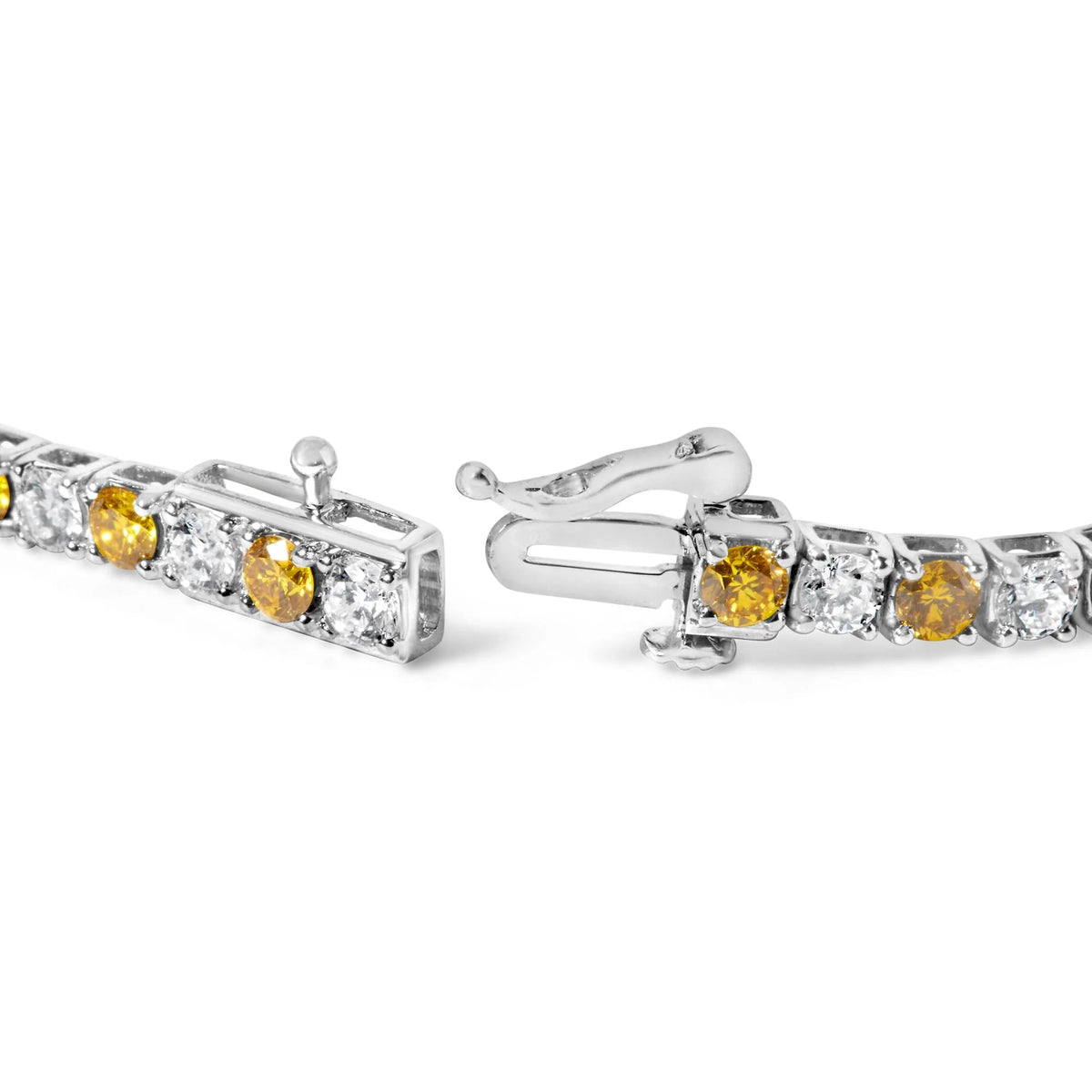 Yellow Gold - Plated Sterling Silver Diamond Certified Tennis Bracelet (5.00 cttw, J - K Color, I1 - I2 Clarity) - LinkagejewelrydesignLinkagejewelrydesign