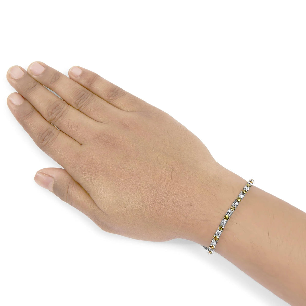Yellow Gold - Plated Sterling Silver Diamond Certified Tennis Bracelet (5.00 cttw, J - K Color, I1 - I2 Clarity) - LinkagejewelrydesignLinkagejewelrydesign