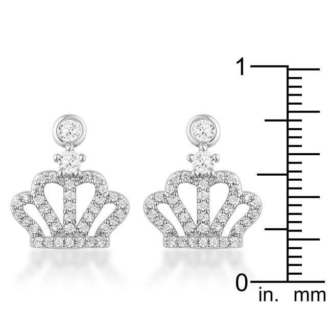 0.5 Ct Rhodium Crown CZ Earrings - LinkagejewelrydesignLinkagejewelrydesign