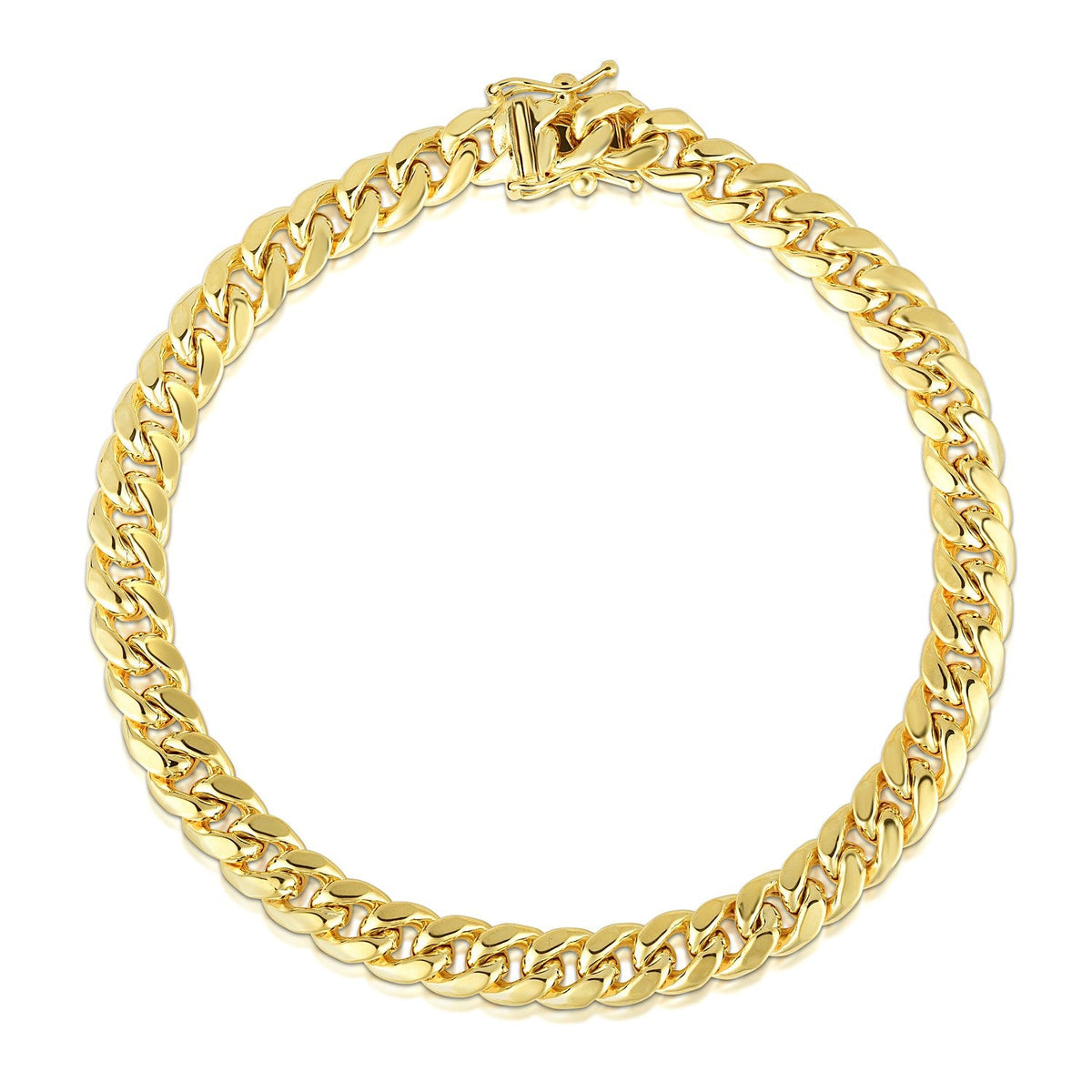 10.5mm 14k Yellow Gold Semi Solid Miami Cuban Bracelet - LinkagejewelrydesignLinkagejewelrydesign