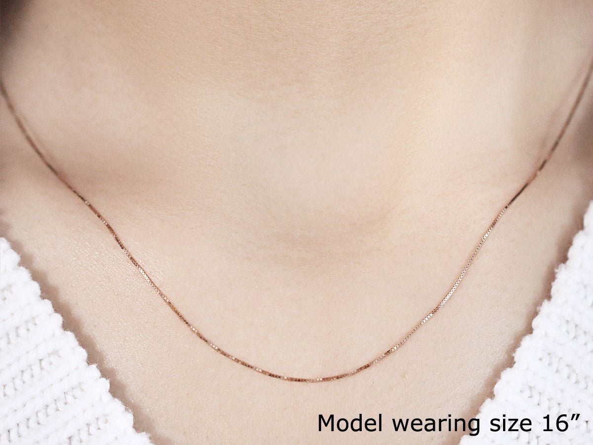 10k Rose Gold Classic Box Chain 0.45mm - LinkagejewelrydesignLinkagejewelrydesign